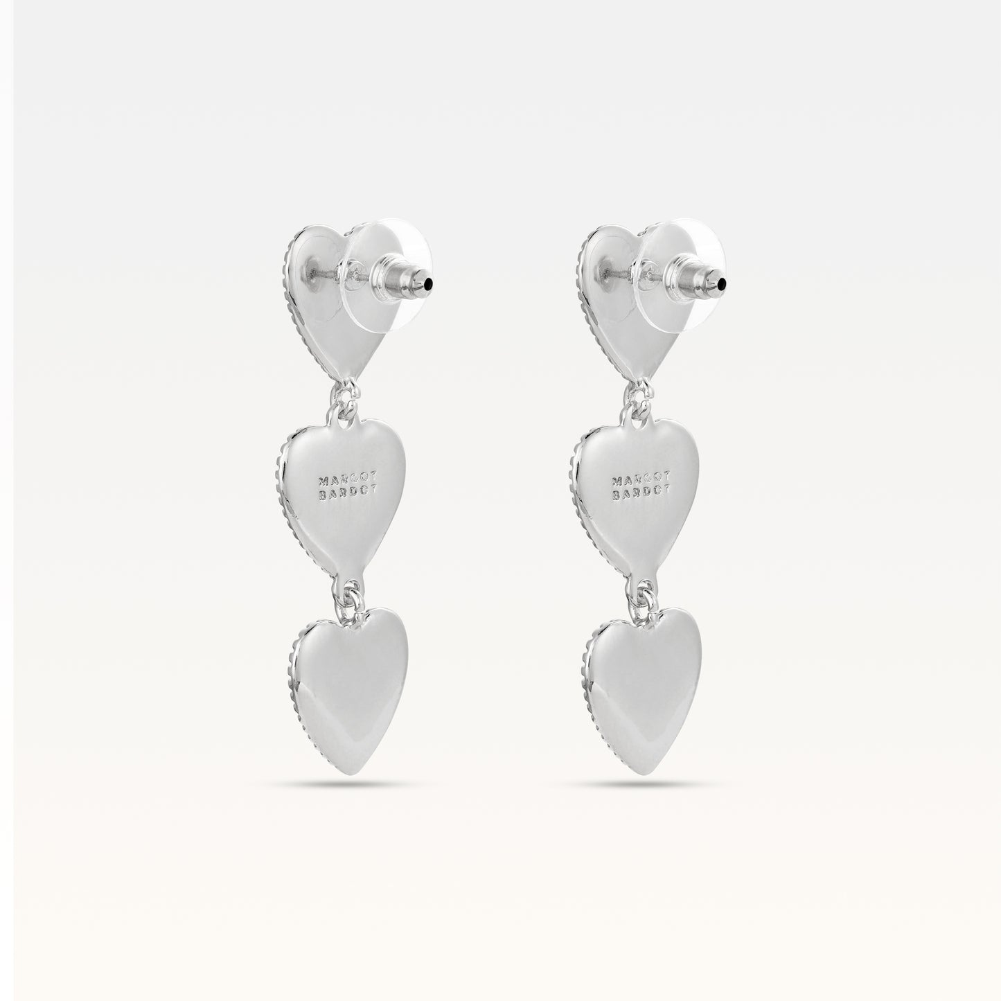 MB Maeva Silver-Plated Black Heart Earrings