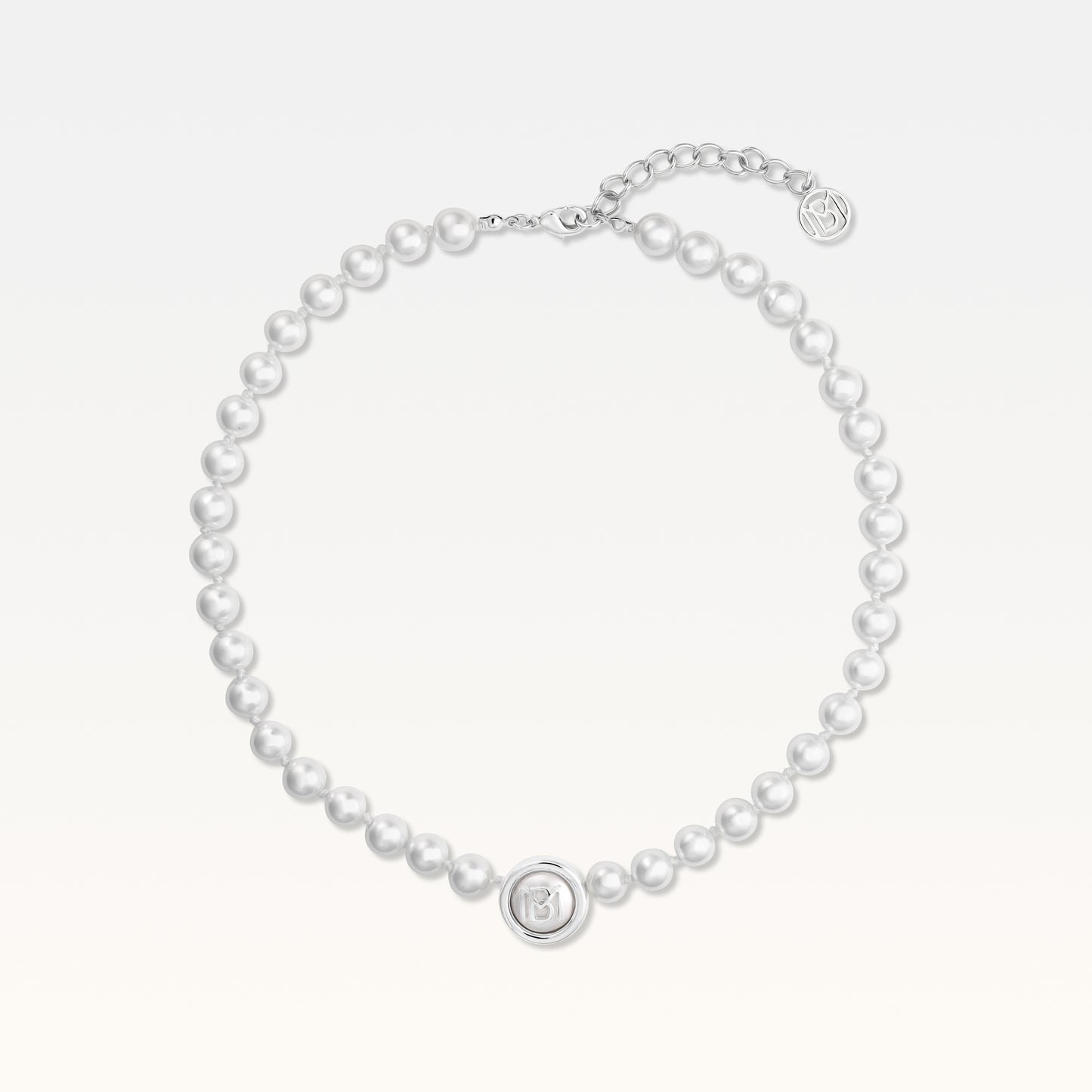 MB Signature Elegant Silver-Plated Pearl Choker