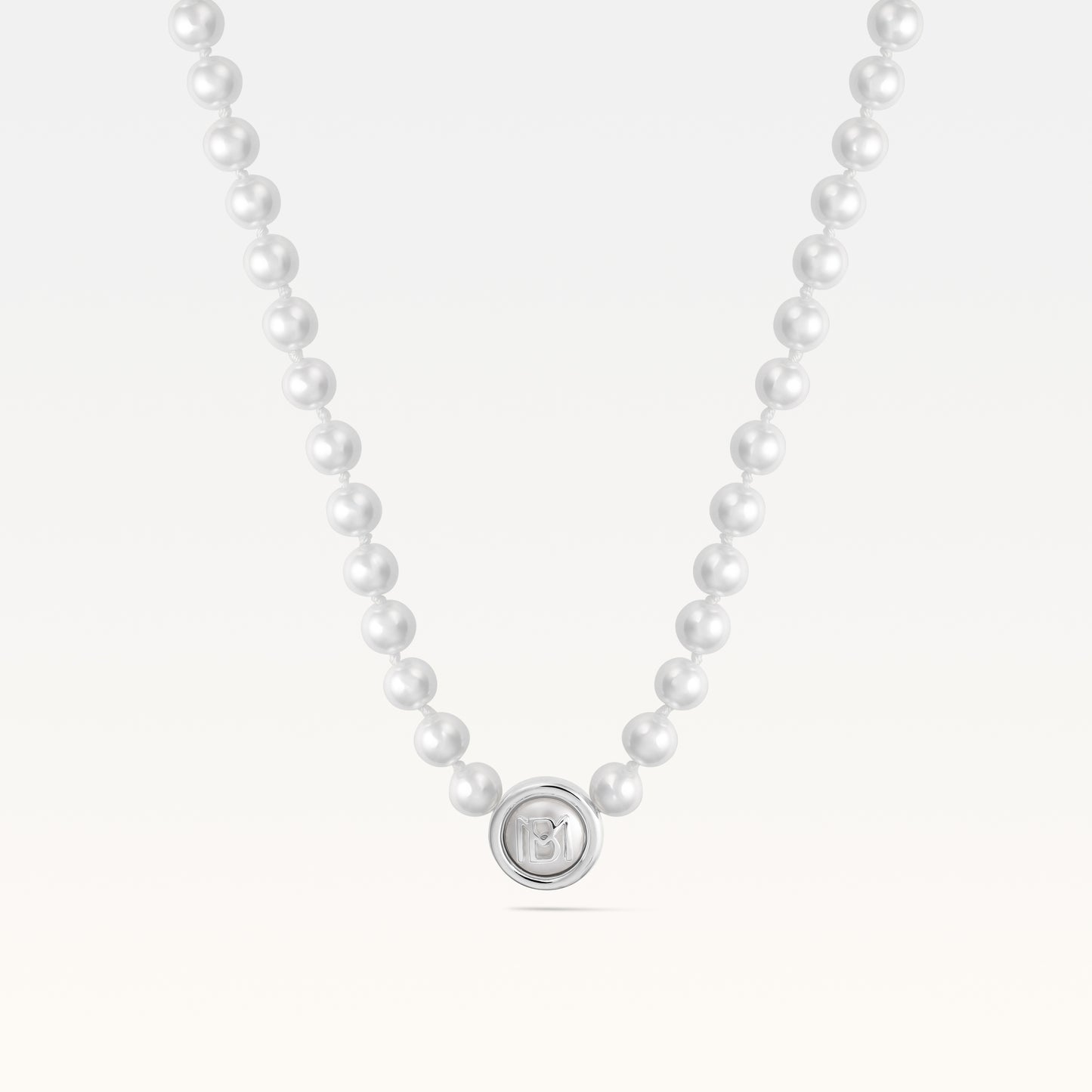 MB Signature Elegant Silver-Plated Pearl Choker