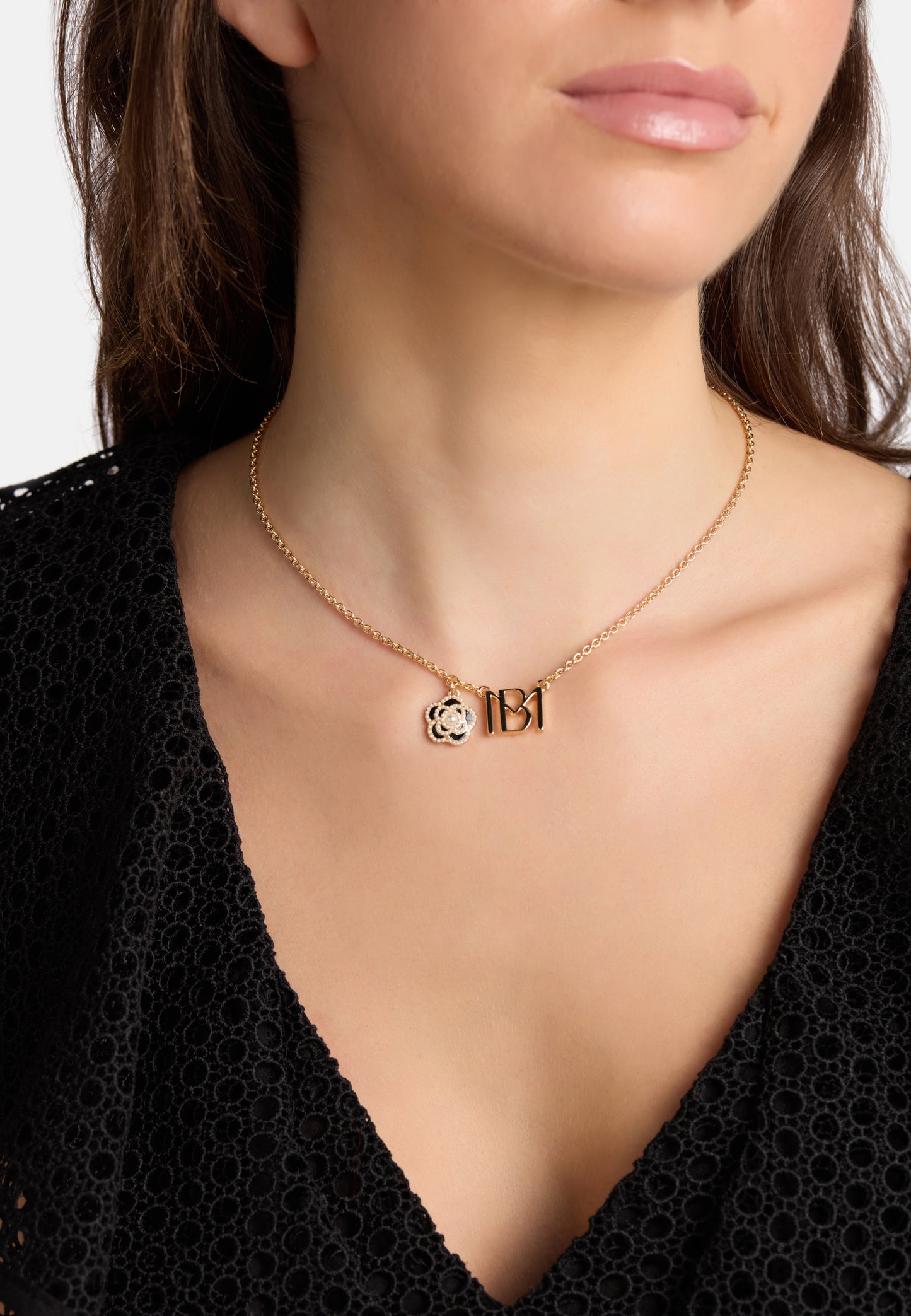 MB Signature Gold-Plated Camelia Necklace