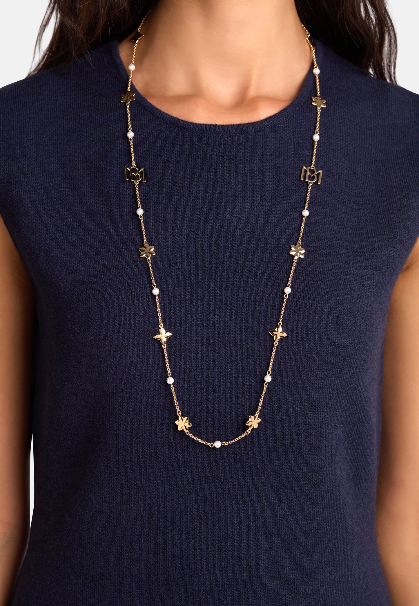 MB Signature Long Gold-Plated Aurora Necklace