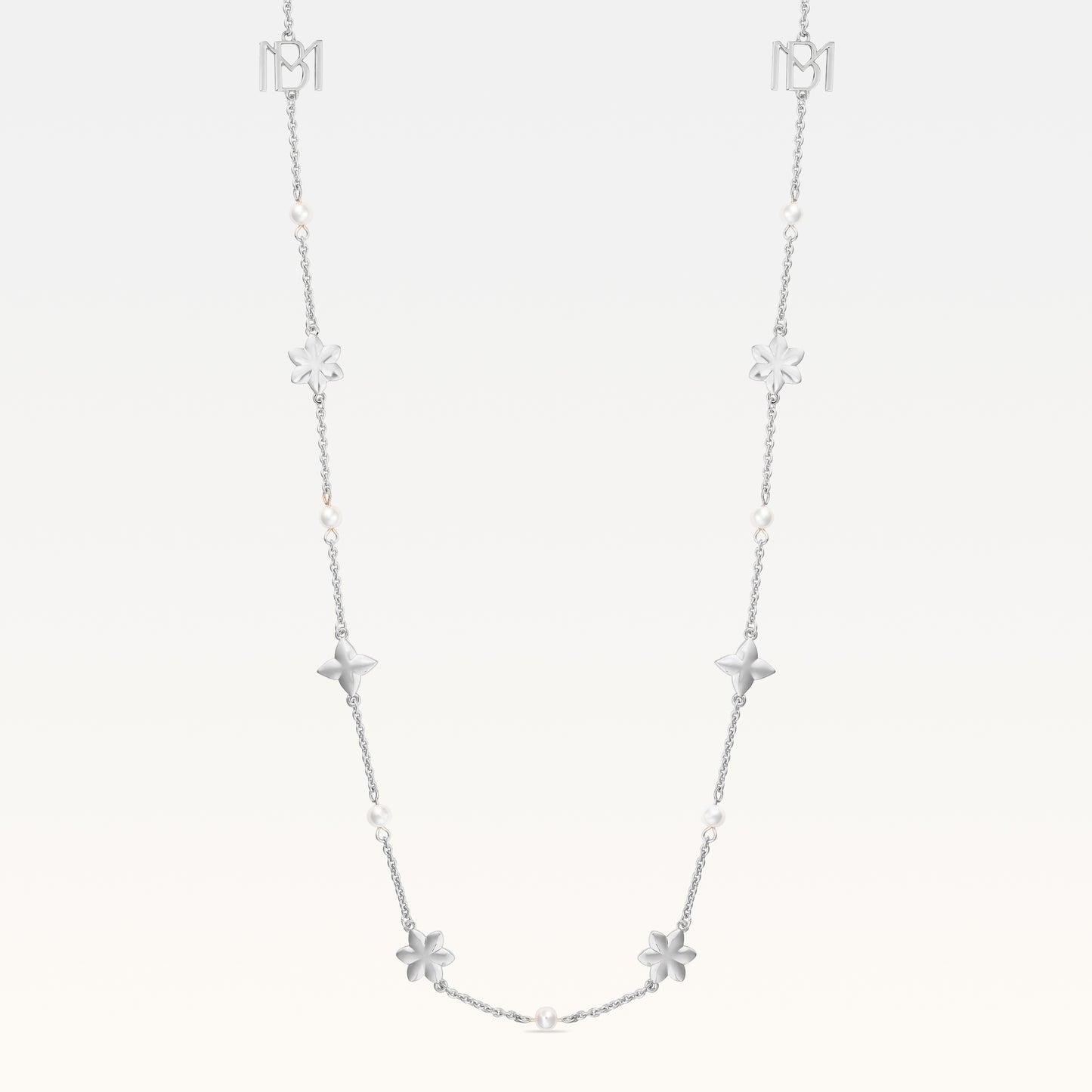 MB Signature Long Silver-Plated Aurora Necklace