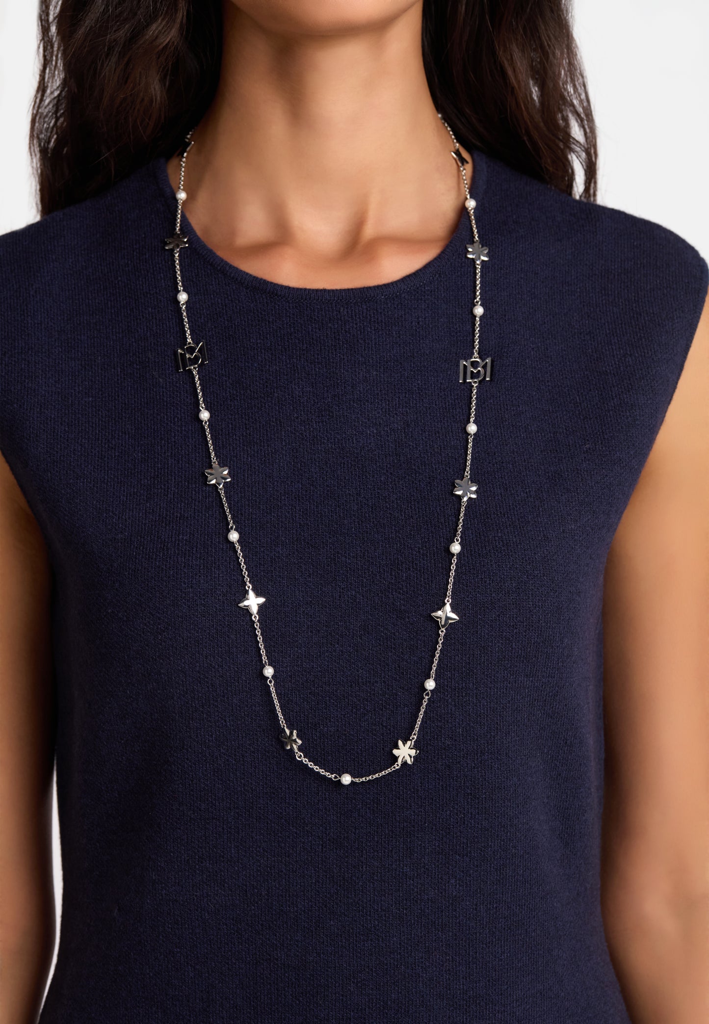 MB Signature Long Silver-Plated Aurora Necklace