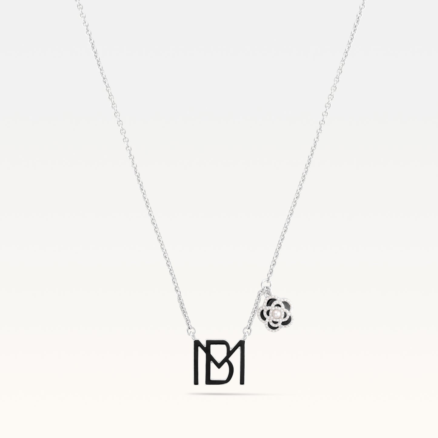 MB Signature Noir Camelia Silver-Plated Necklace