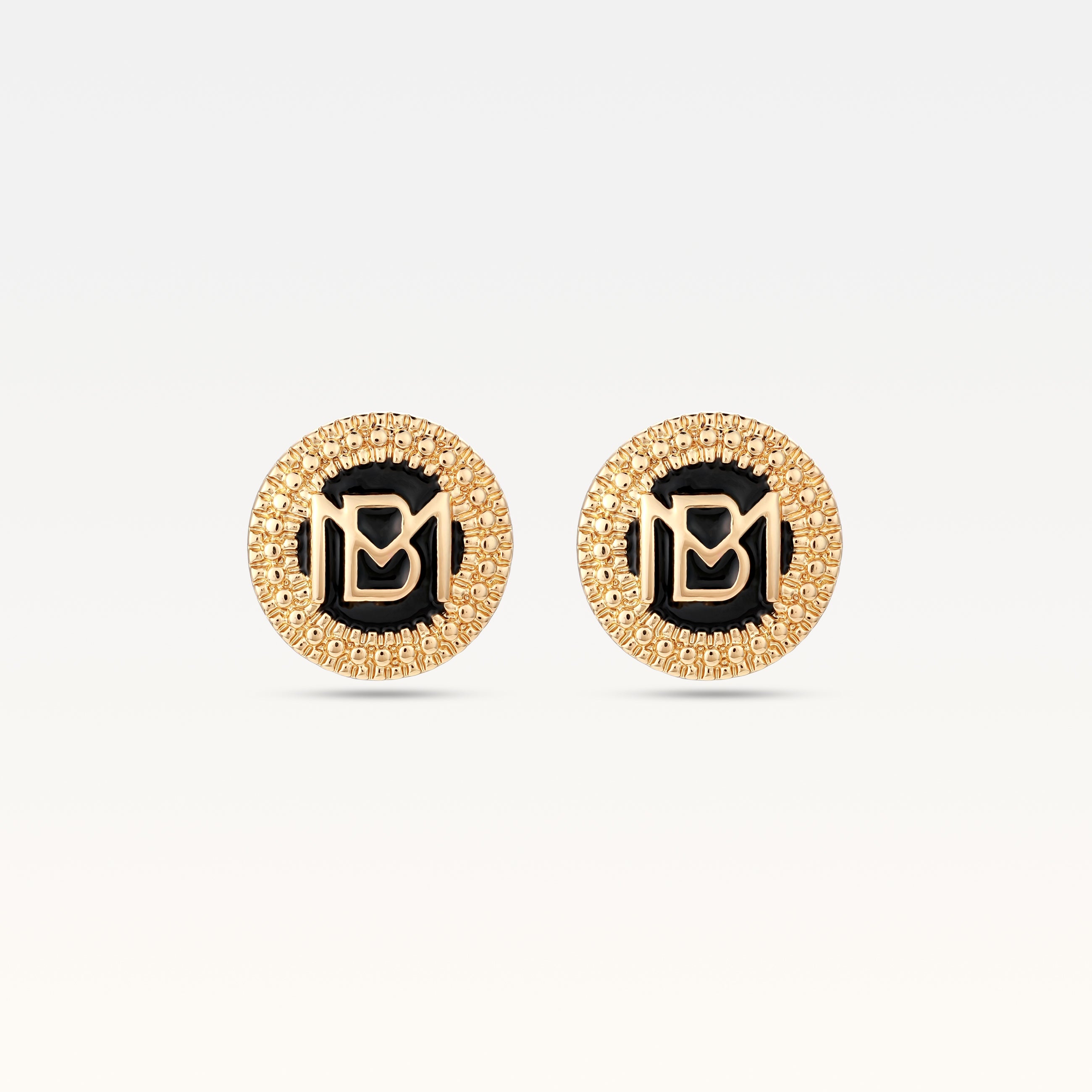 MB Signature Noir Gold-Plated Studs