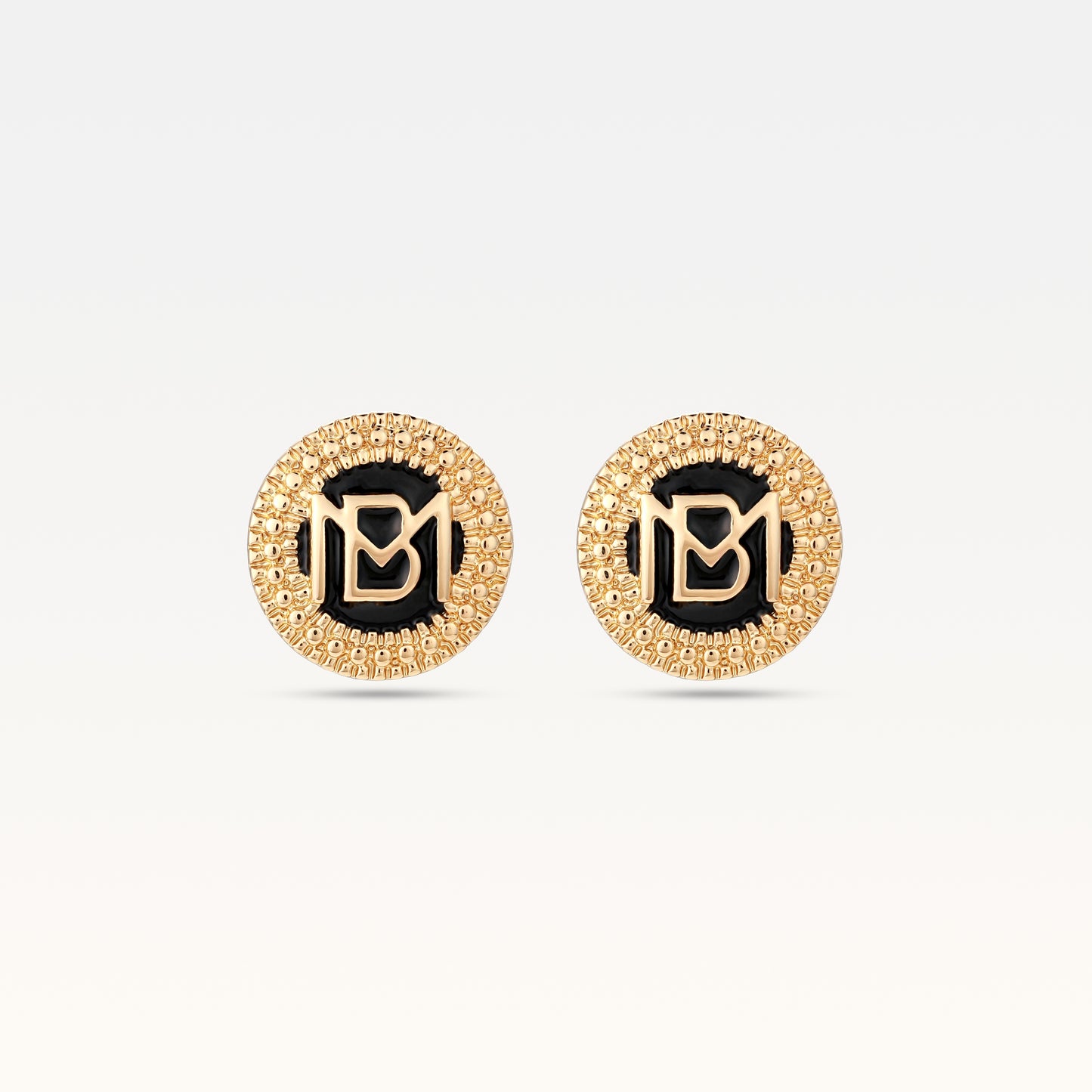 MB Signature Noir Gold-Plated Studs