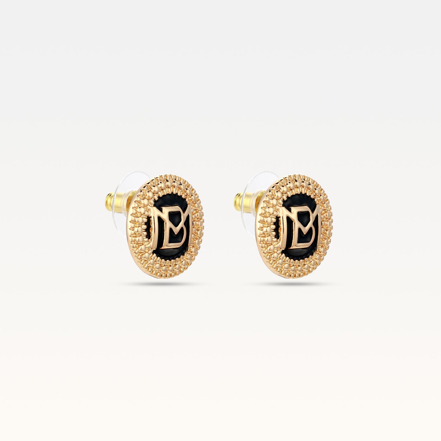MB Signature Noir Gold-Plated Studs