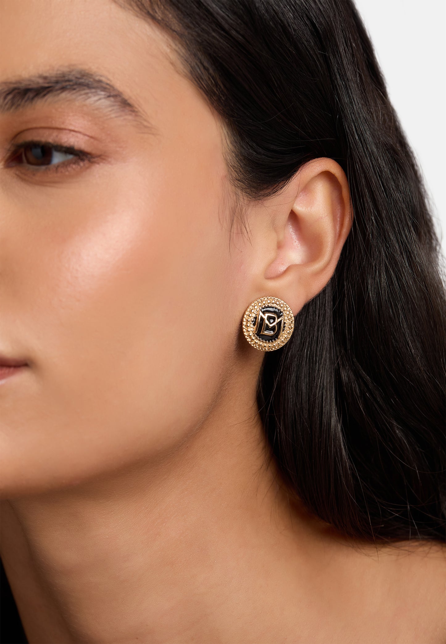 MB Signature Noir Gold-Plated Studs