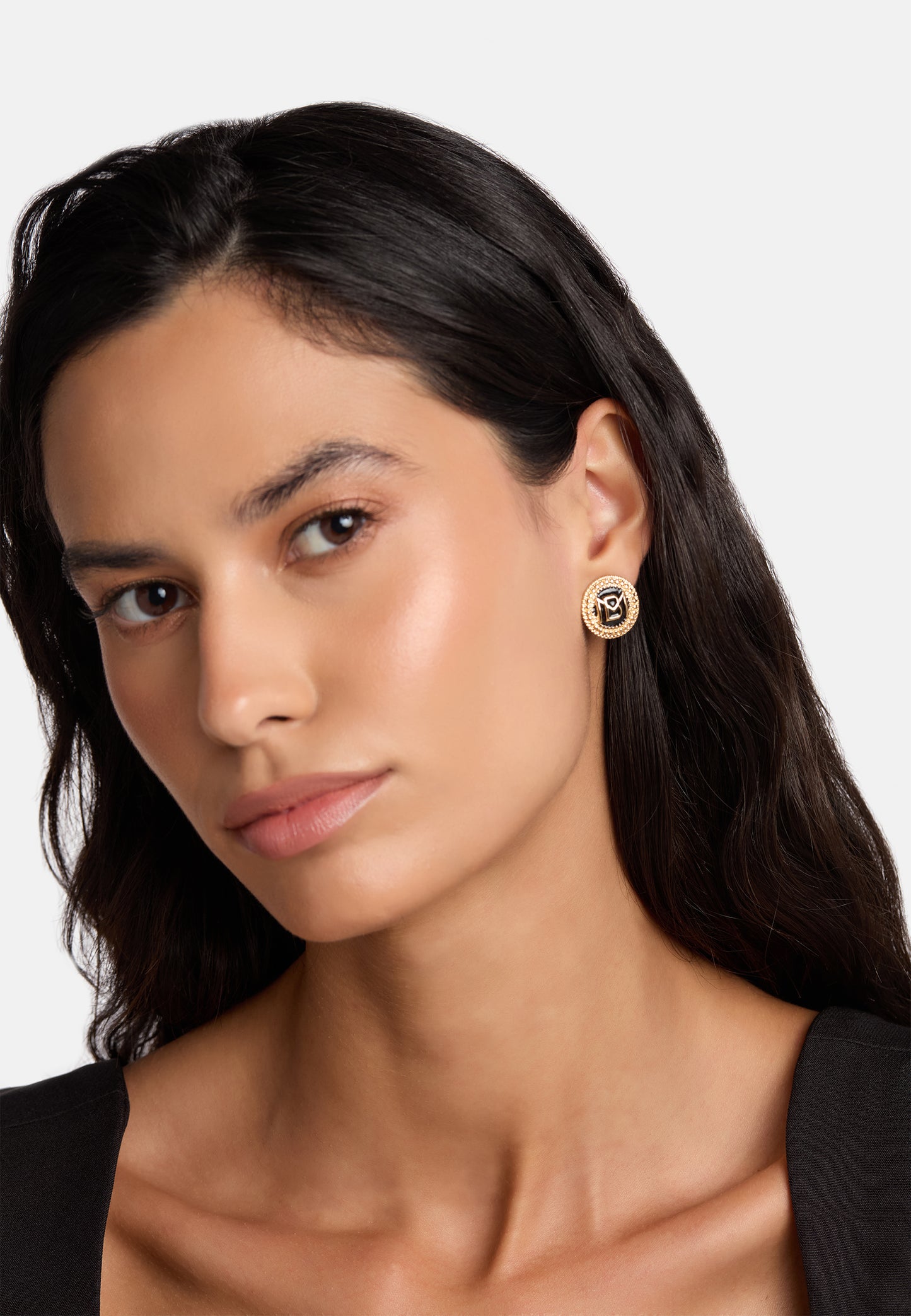 MB Signature Noir Gold-Plated Studs
