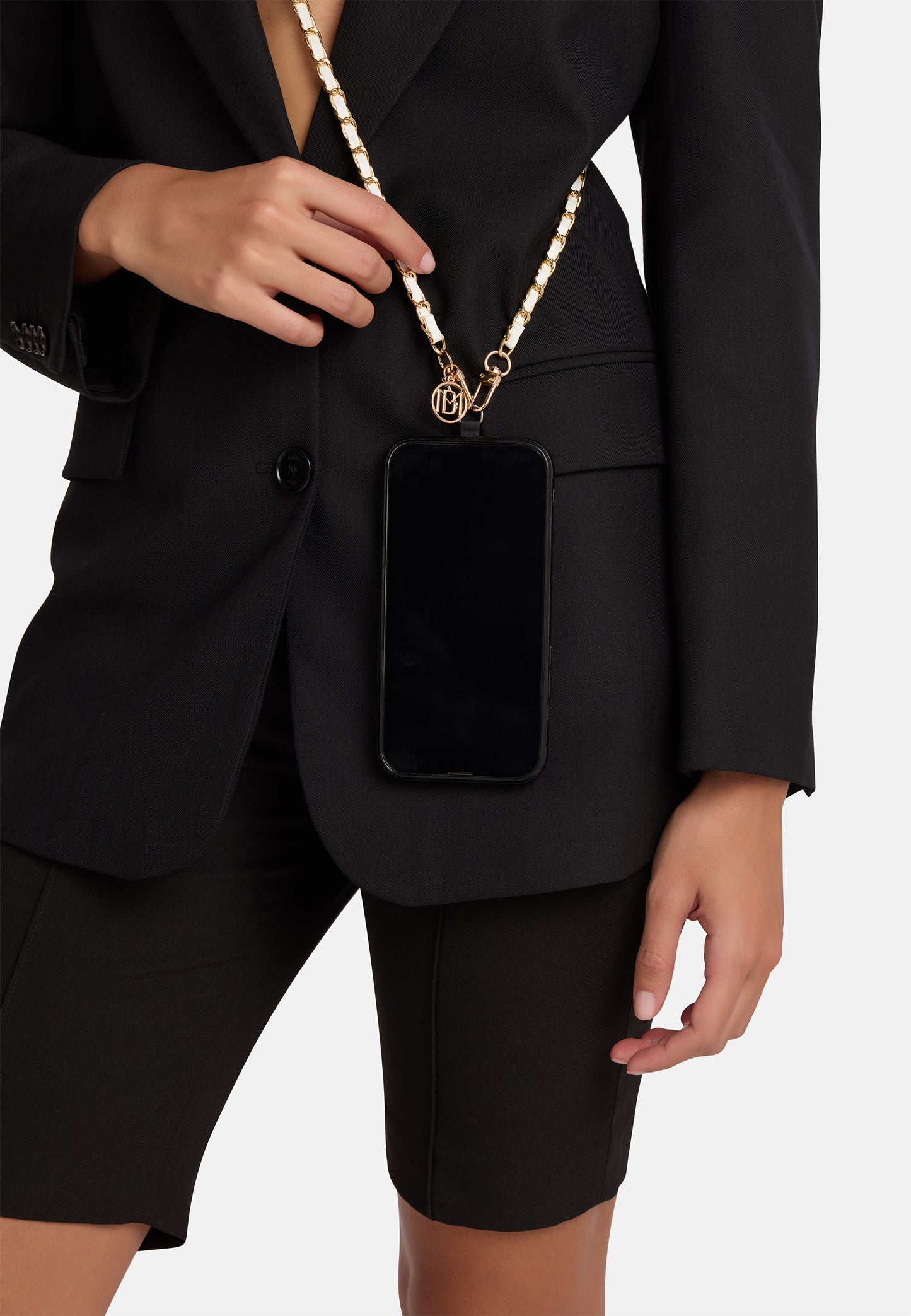 MB Signature Pearl White Phone Necklace