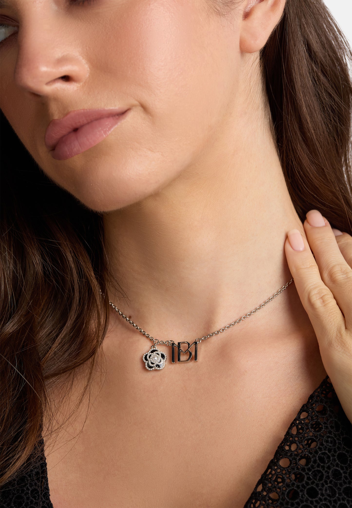MB Signature Silver-Plated Camelia Necklace
