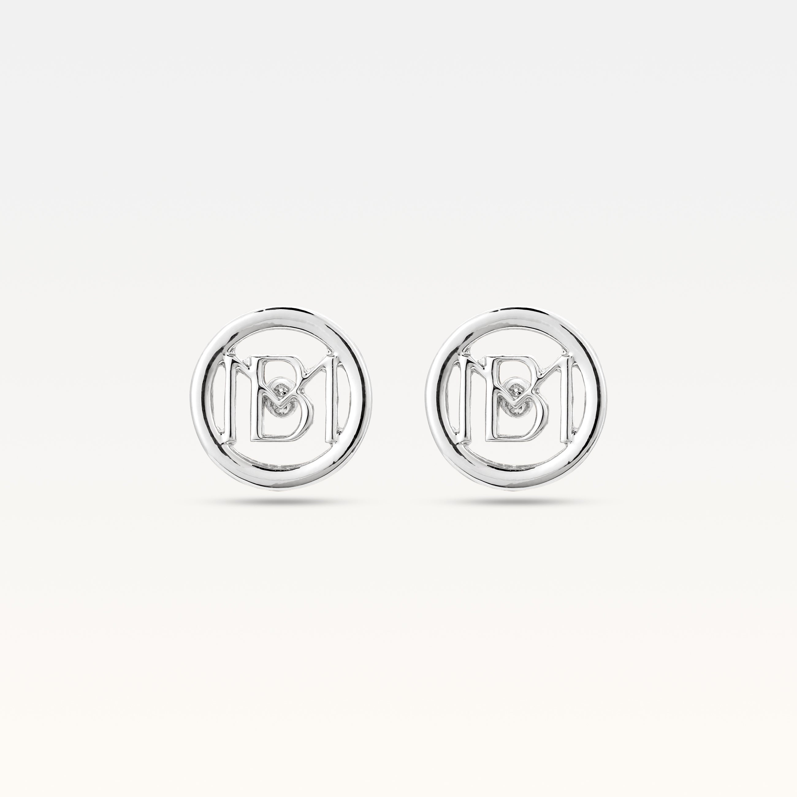 MB Signature Silver-Plated Stud Earrings
