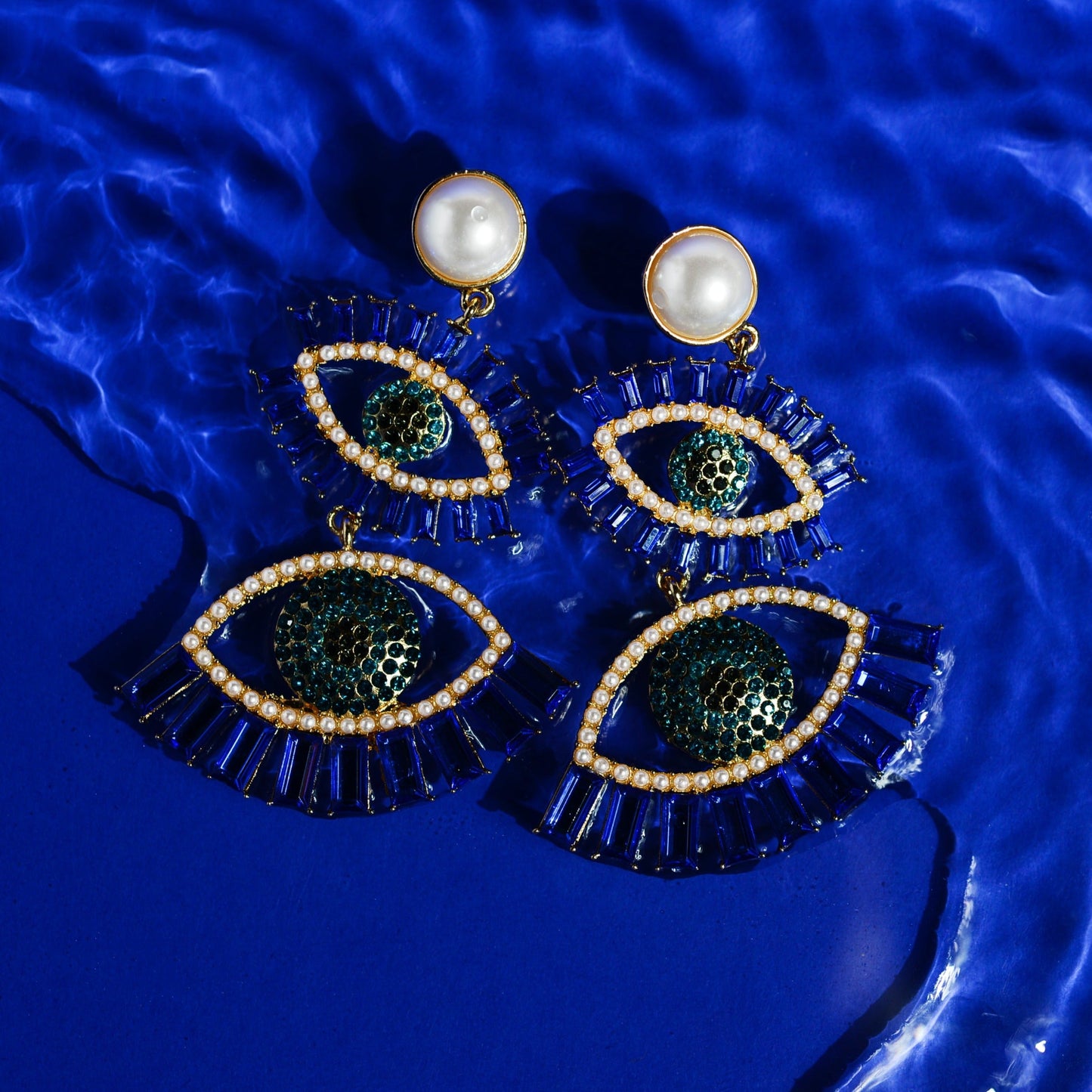 Kia Eye Earrings - Blue