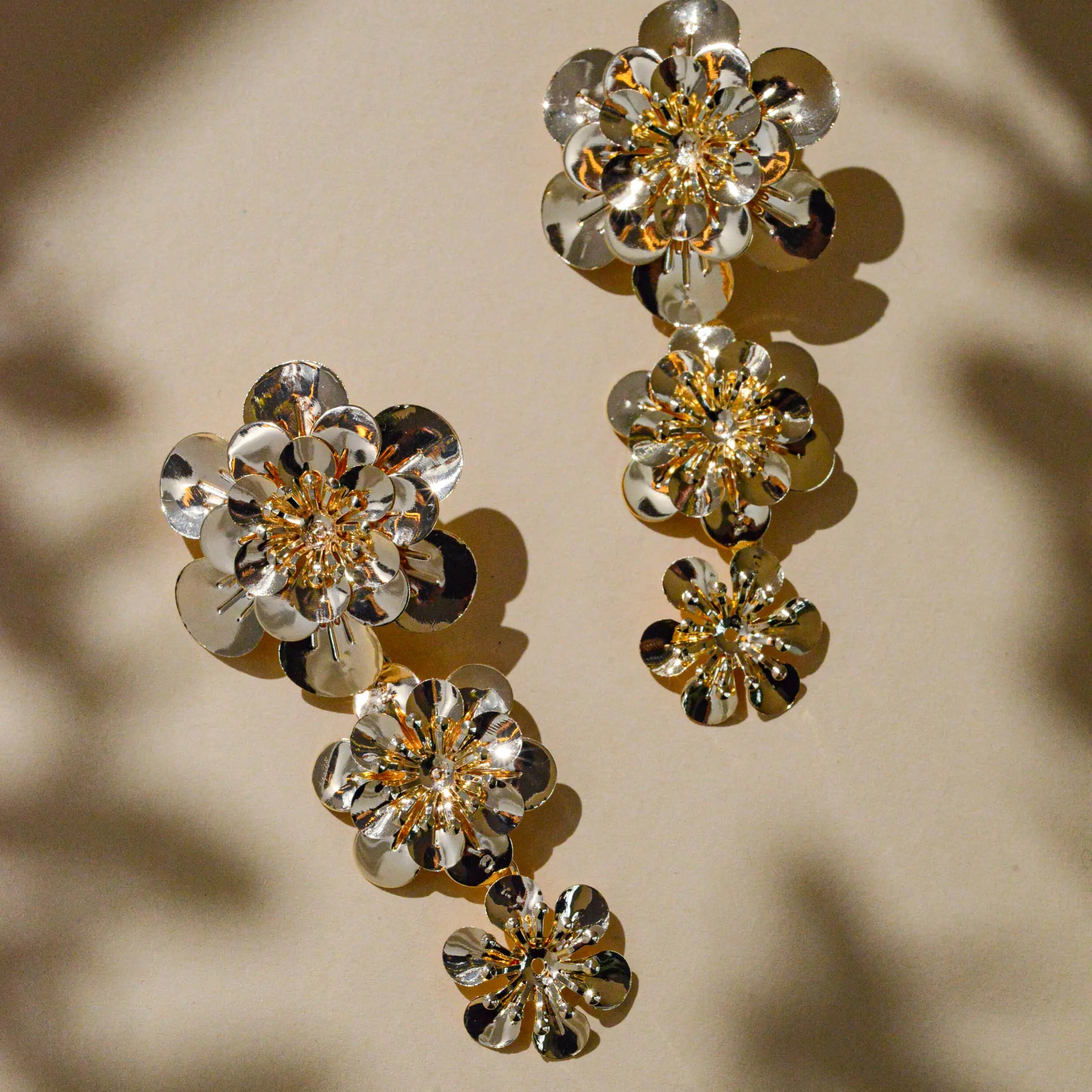 Andrea Flower Earrings - Gold Margot Bardot Online