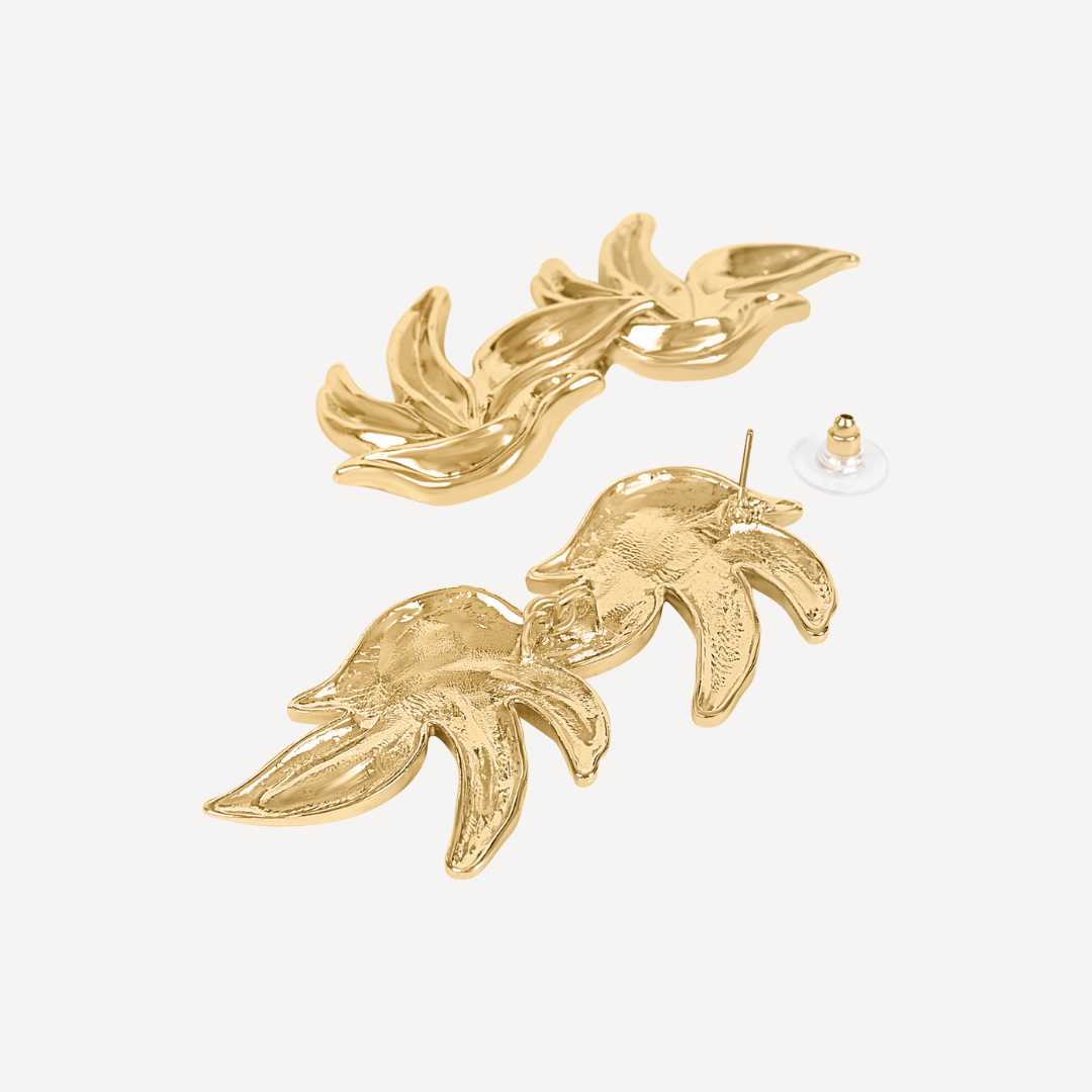 Brenda Leaf Earrings - Gold Margot Bardot Online