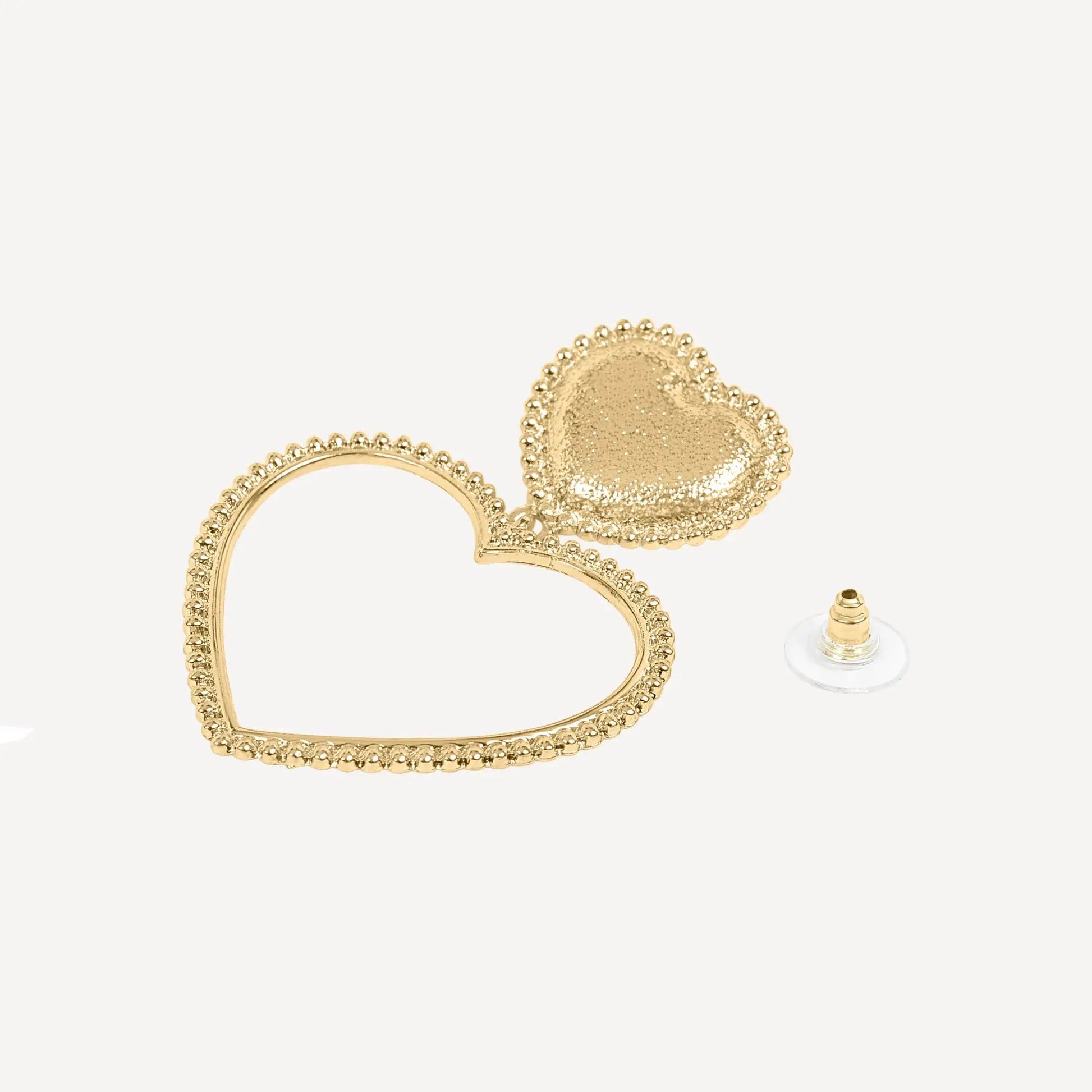 Dina Heart Earrings - Gold Margot Bardot Online