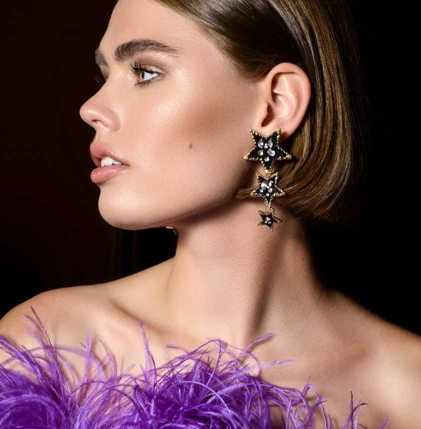 Kristal Star Earrings - Gold Margot Bardot Online
