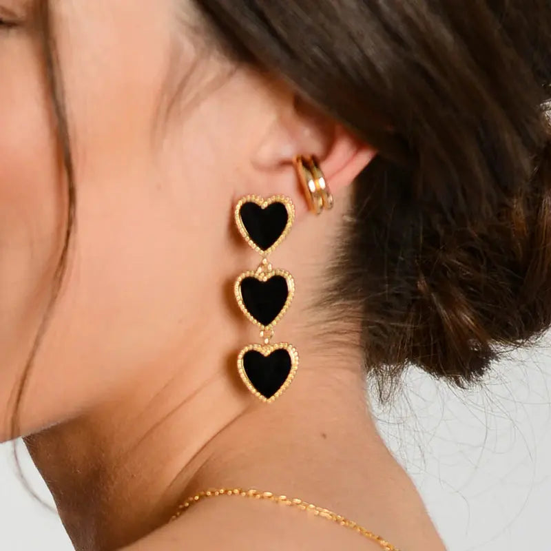 Maeva Earrings - Black & Gold Margot Bardot Online