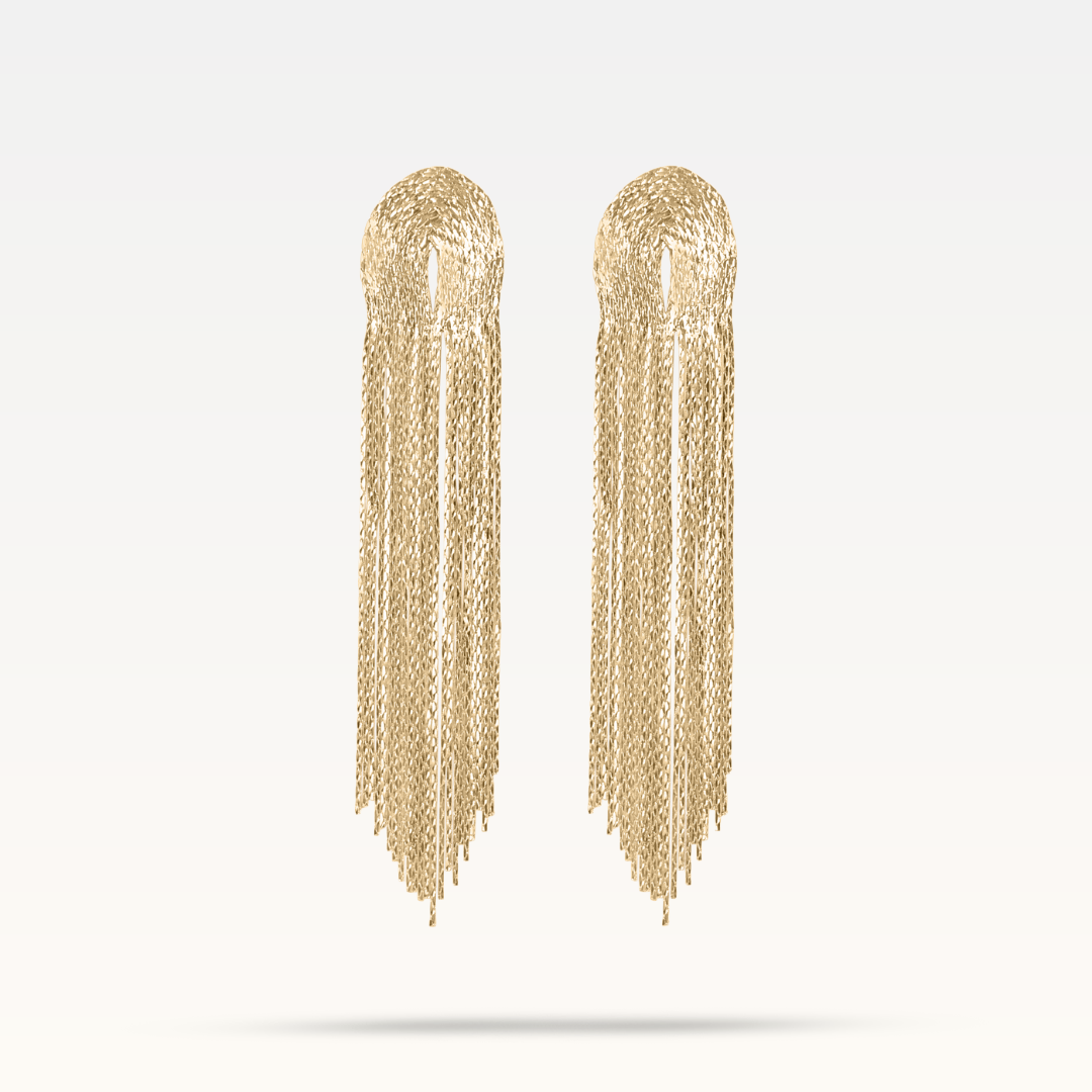 Asim Long Earrings - Gold