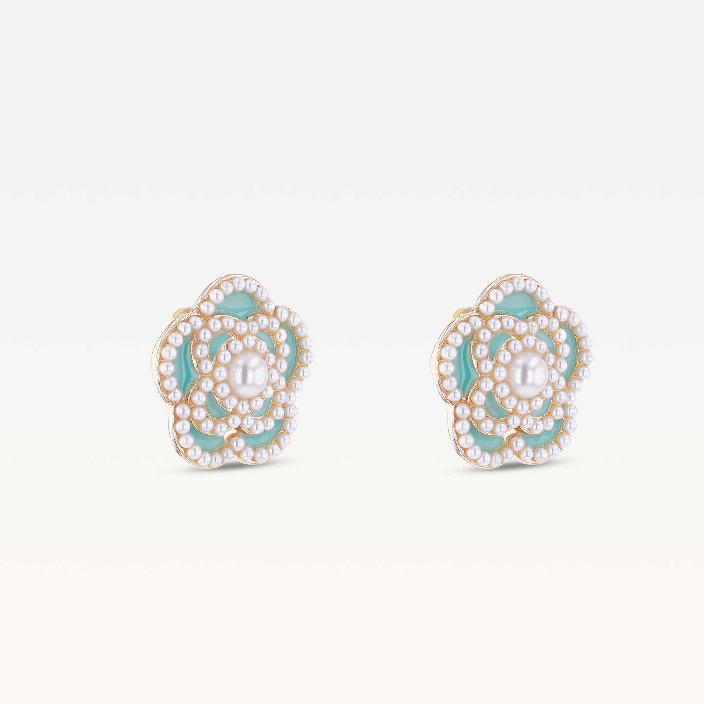 MB Côte d'Azur Gold-Plated Azure Breeze Camélia Earrings