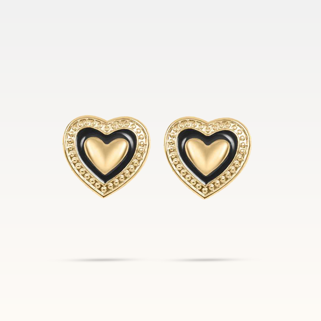 Camille Heart Earrings - Gold