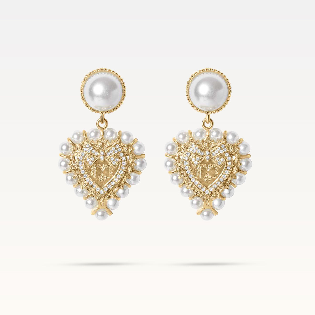 Carlotta Pearl Earrings - Gold