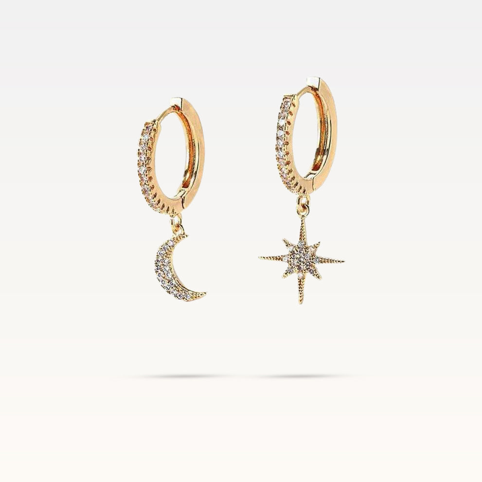 Celeste Star & Moon Earrings - Gold