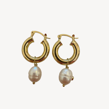 Christine Pearl Earrings - Gold