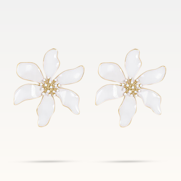 Fleur Flower Earrings - White