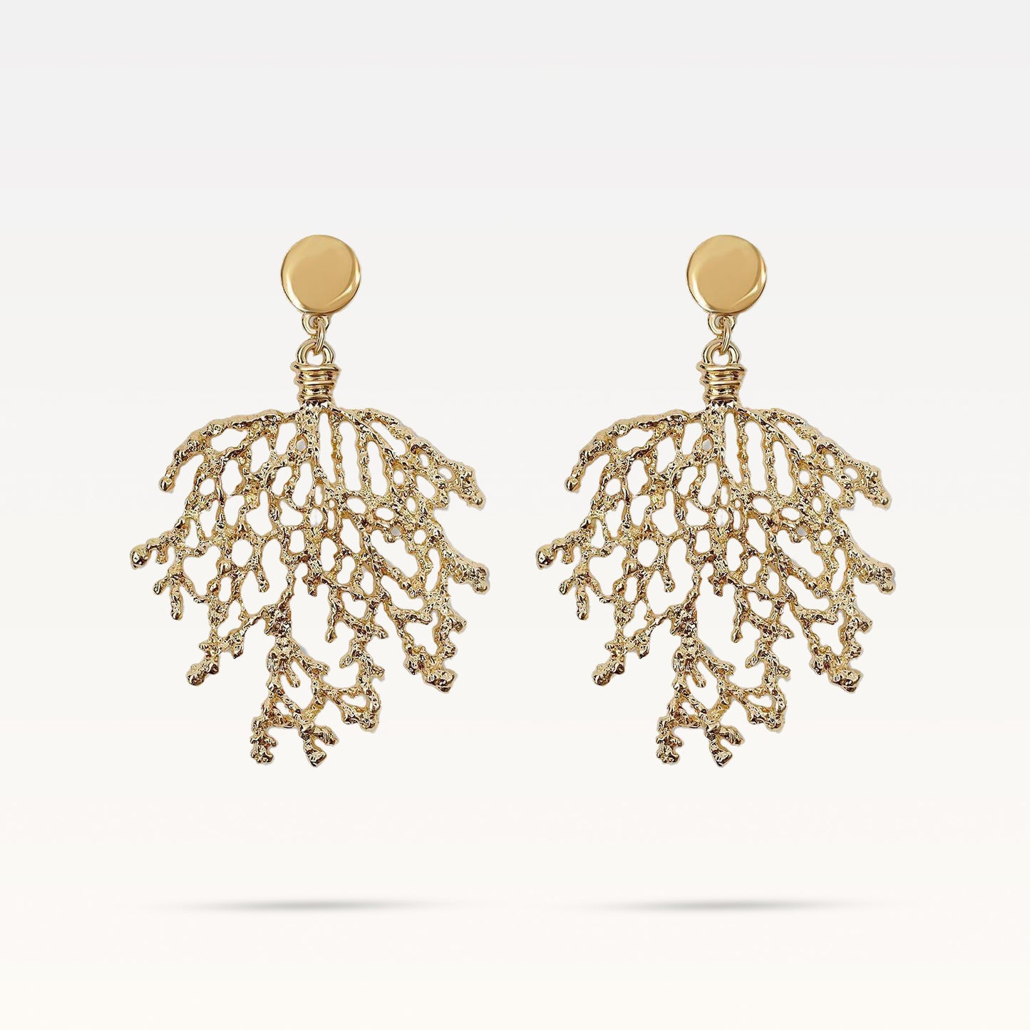 Emily Coral Earrings - Gold