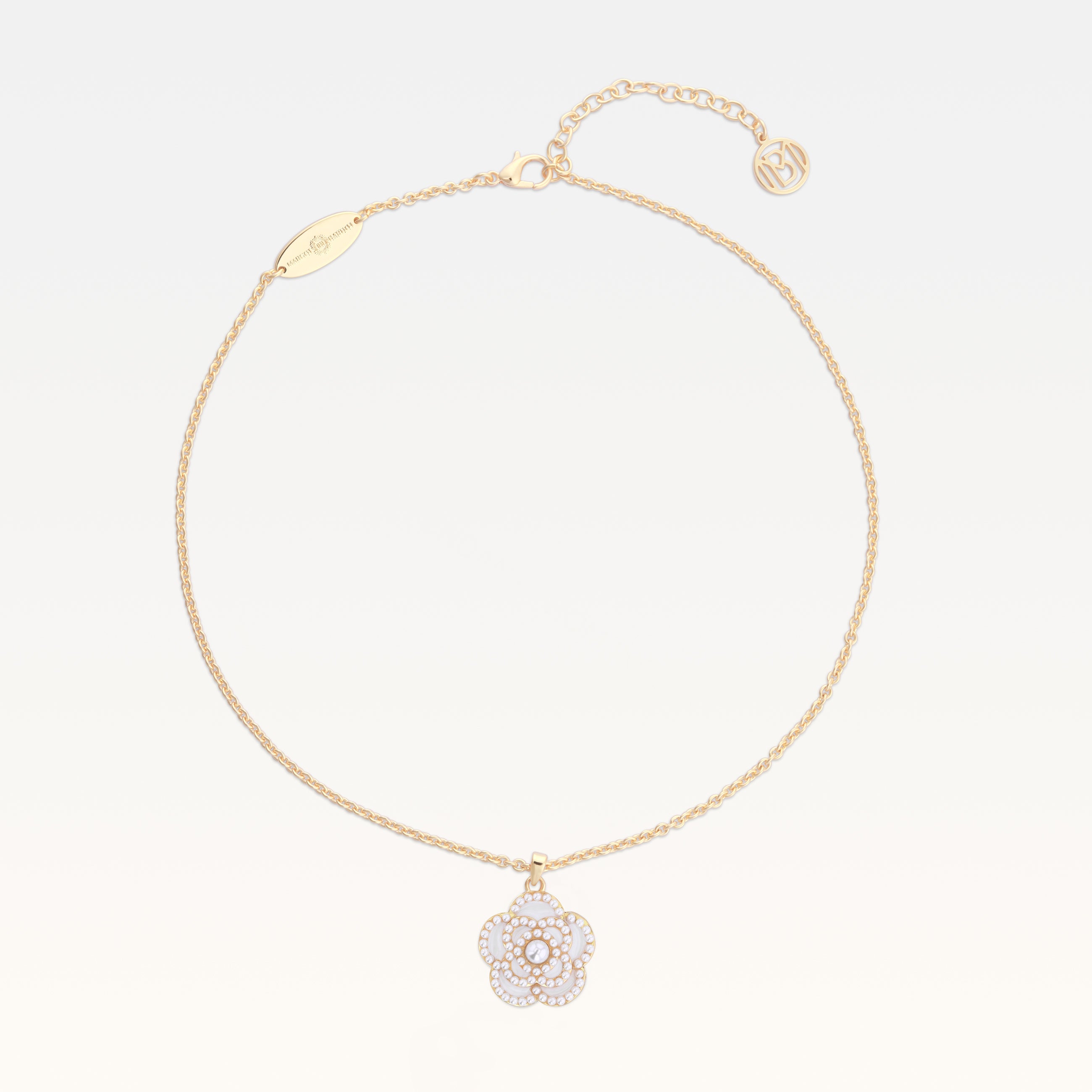 MB Signature Gold-Plated Blanc Camélia Pearl Necklace