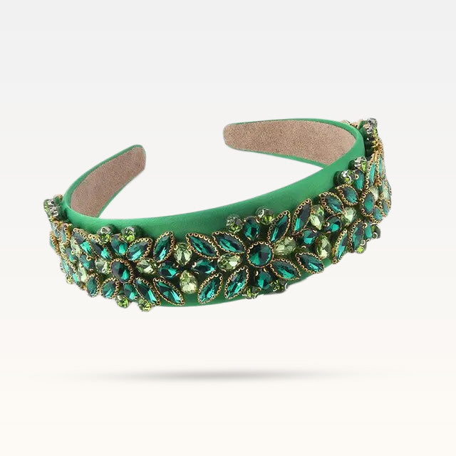 Hairband Flower Crystals - Green