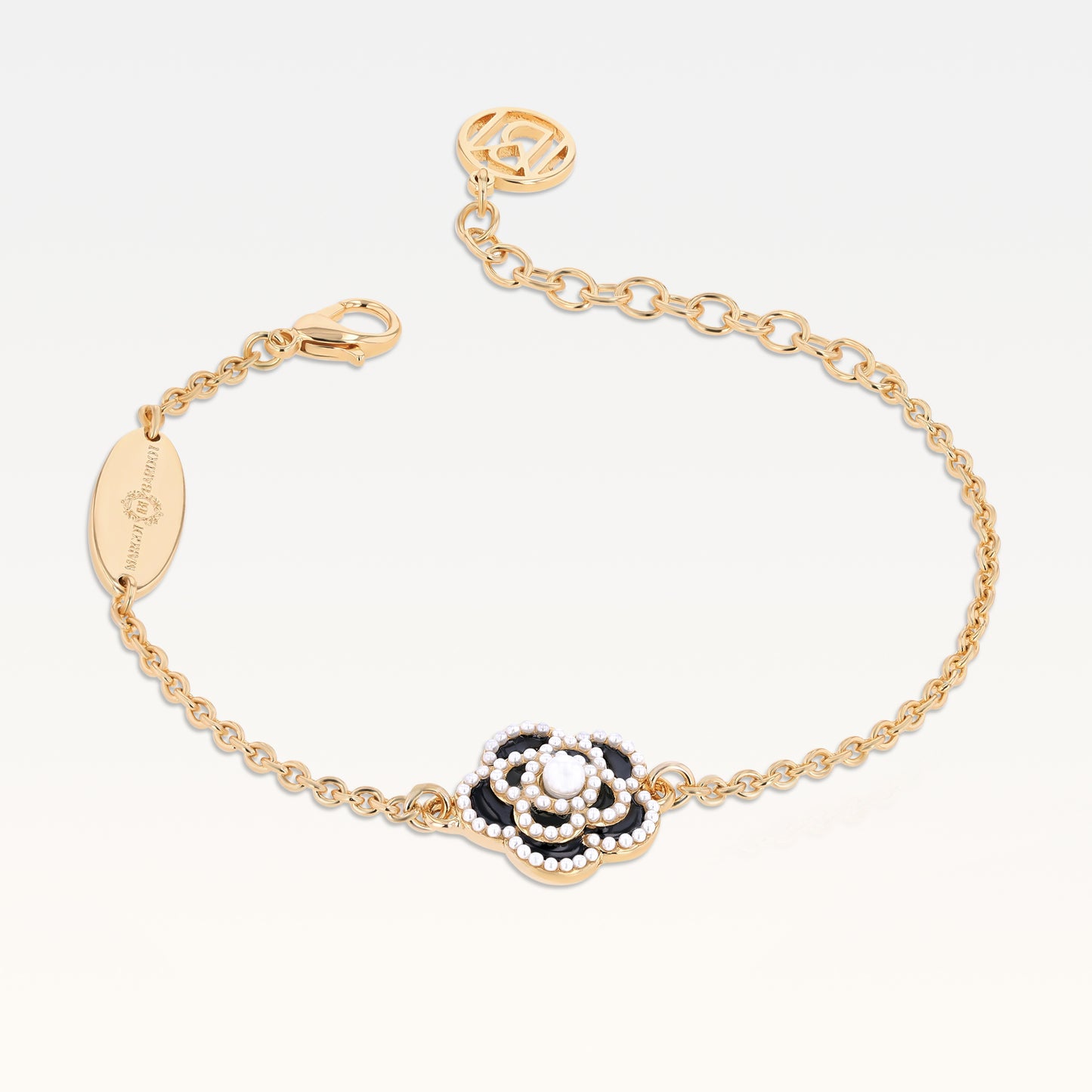 MB Signature Gold-Plated Noir Camélia Bracelet