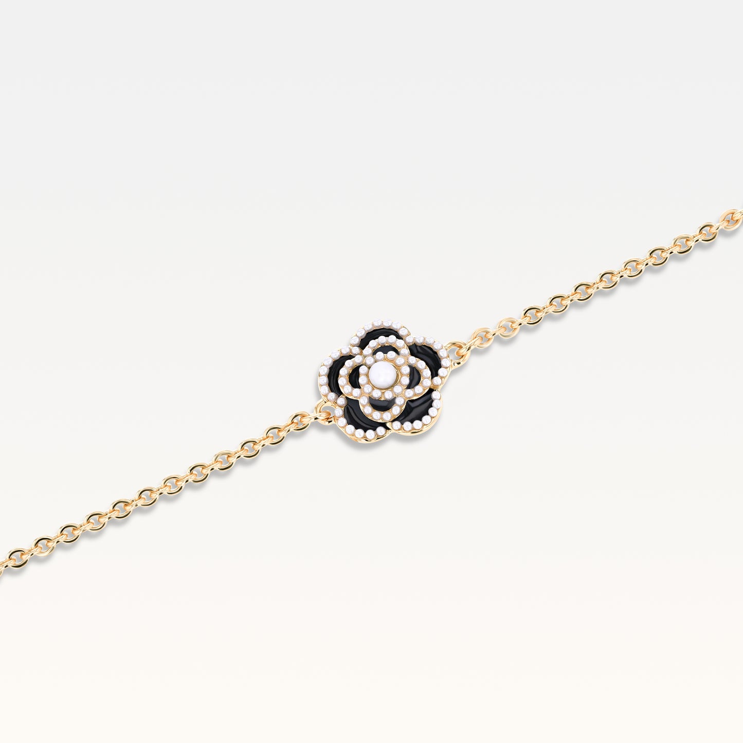 MB Signature Gold-Plated Noir Camélia Bracelet