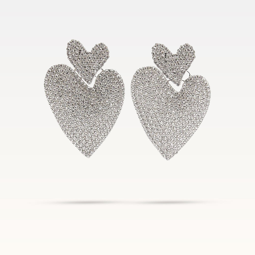 Iona Heart Earrings - Silver