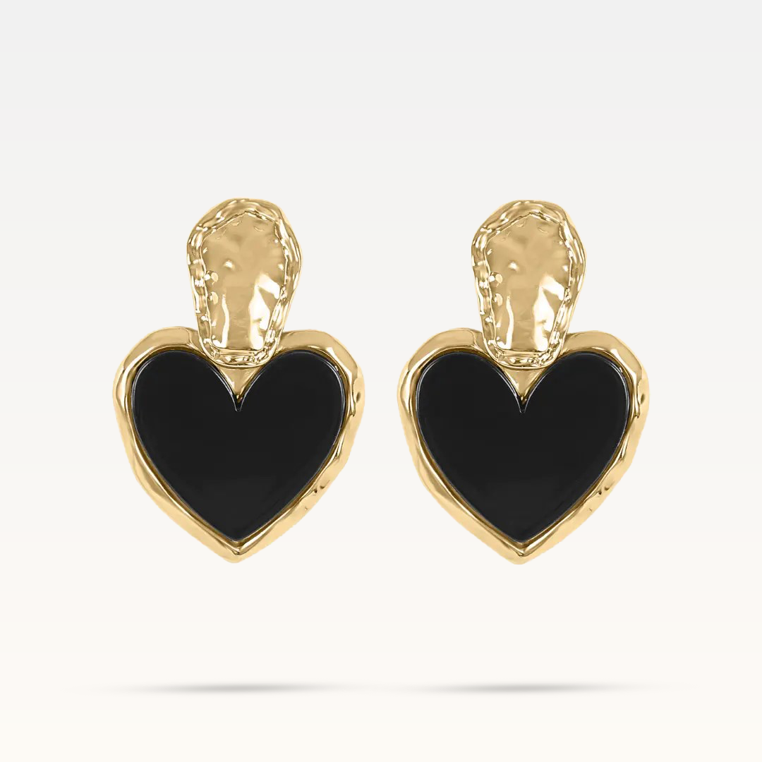 Jenny Heart Earrings - Gold