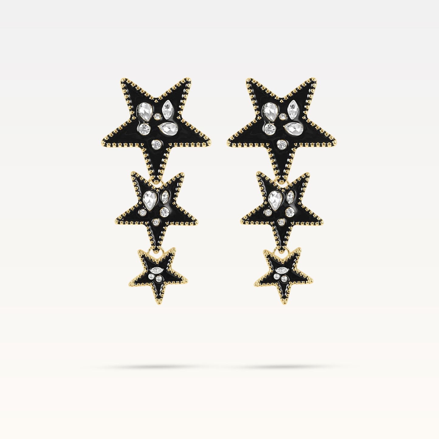 Kristal Star Earrings - Gold