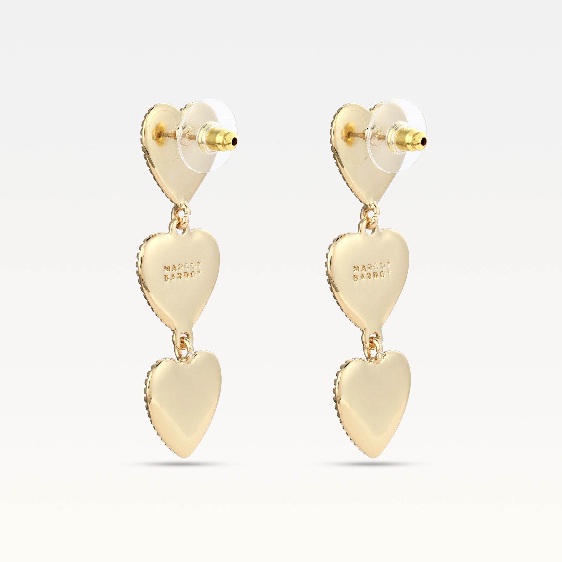 MB Maeva Gold-Plated Black Heart Earrings