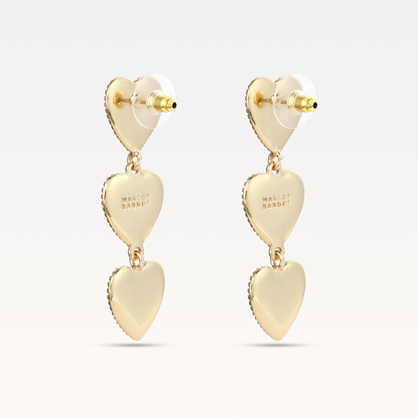 MB Maeva Gold-Plated Black Heart Earrings