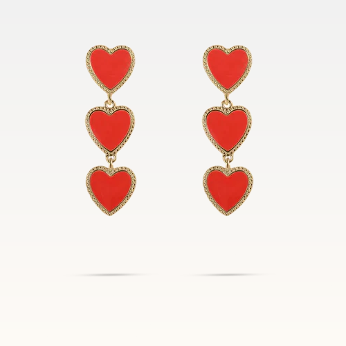 MB Maeva Gold-Plated Red Heart Set