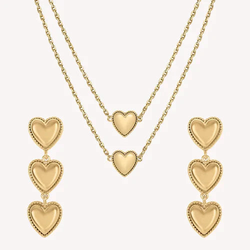 MB Maeva Gold-Plated Heart Set