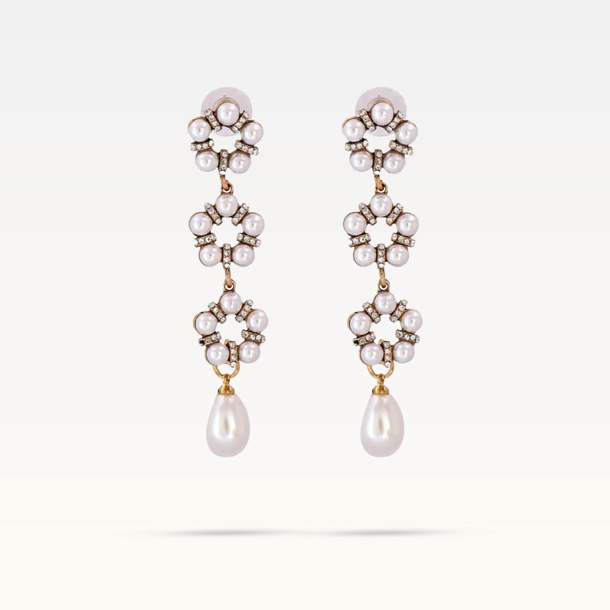 Maria Pearl Earrings - Silver