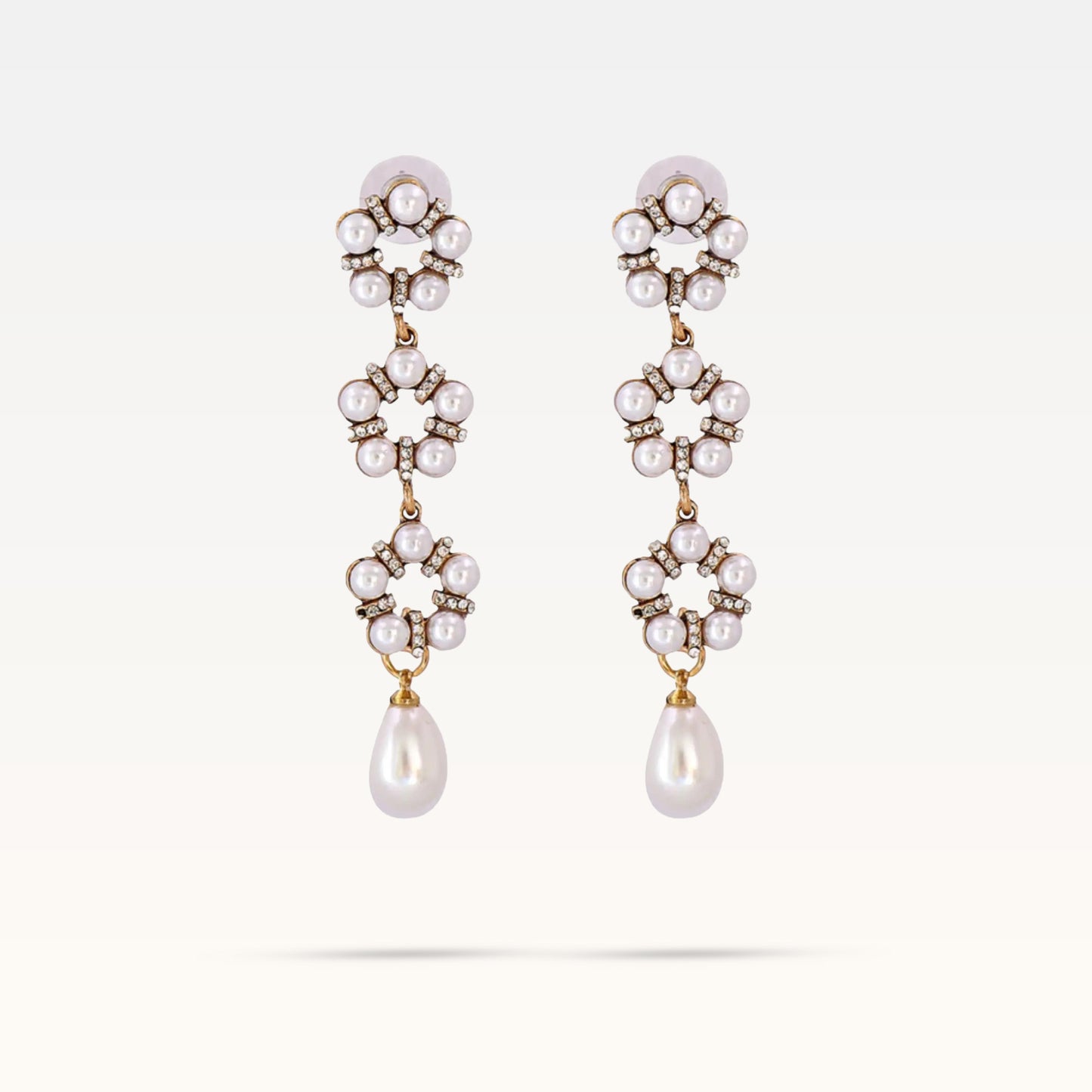 Maria Pearl Earrings - Silver