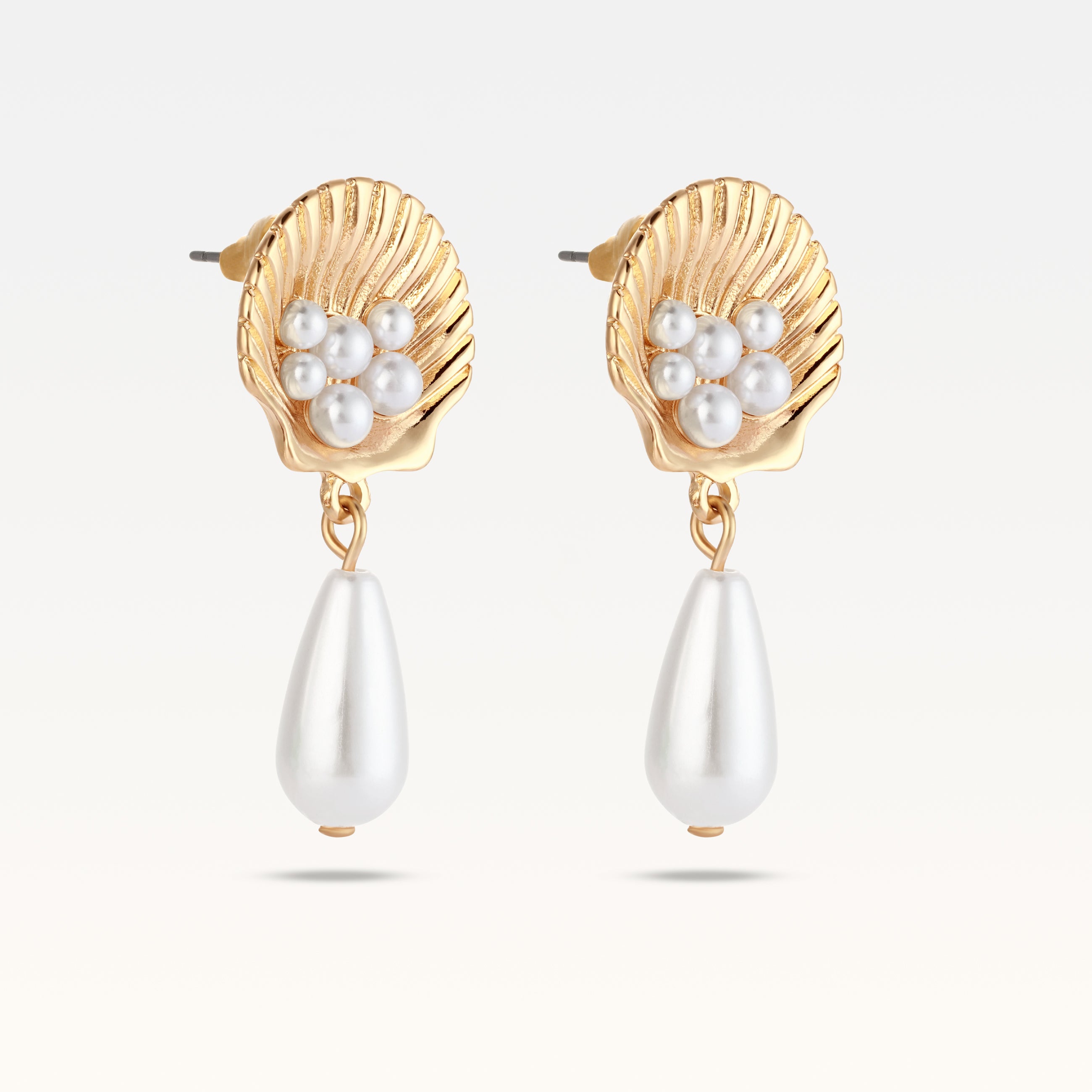 Attina Pearl Drop Earrings - Gold