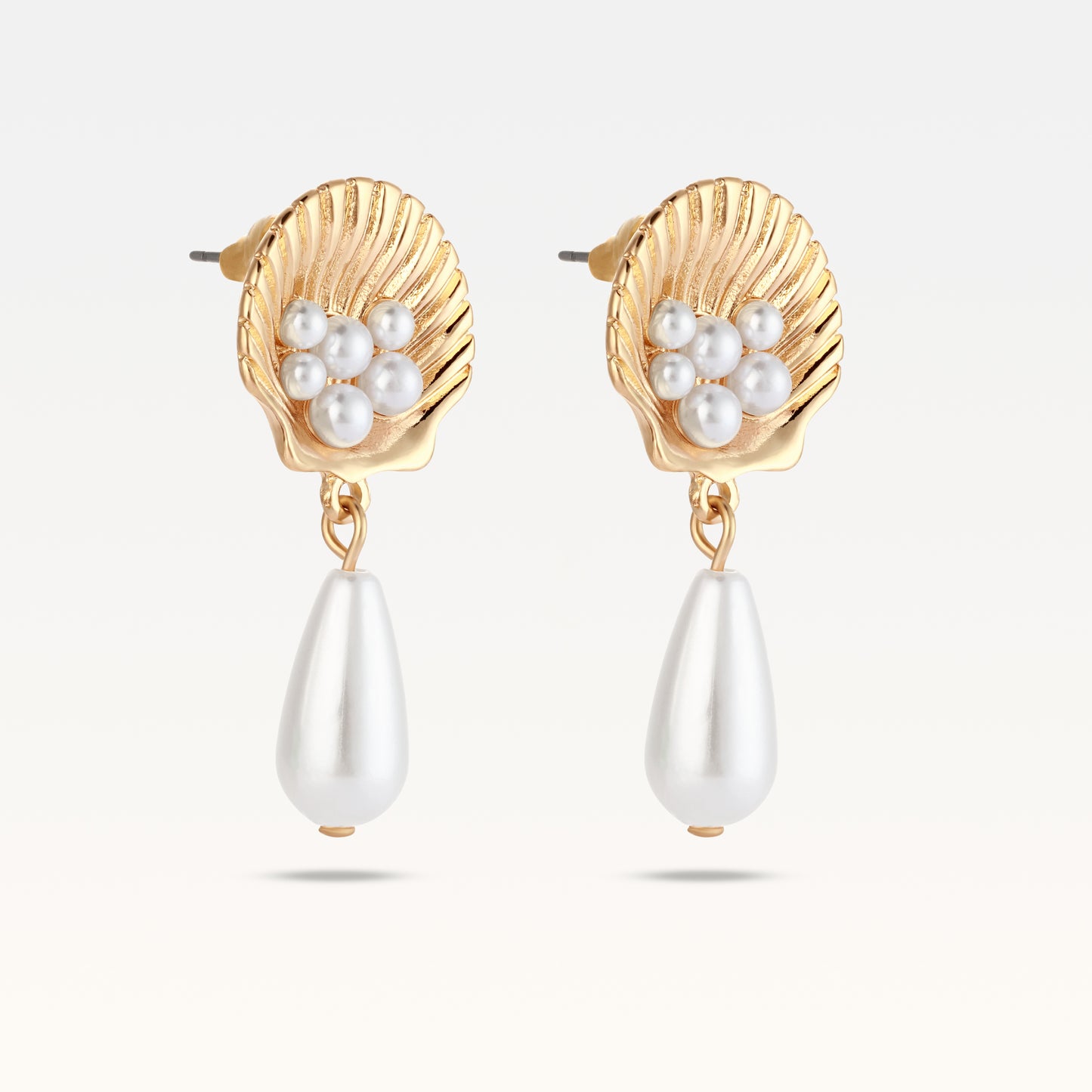 Attina Pearl Drop Earrings - Gold