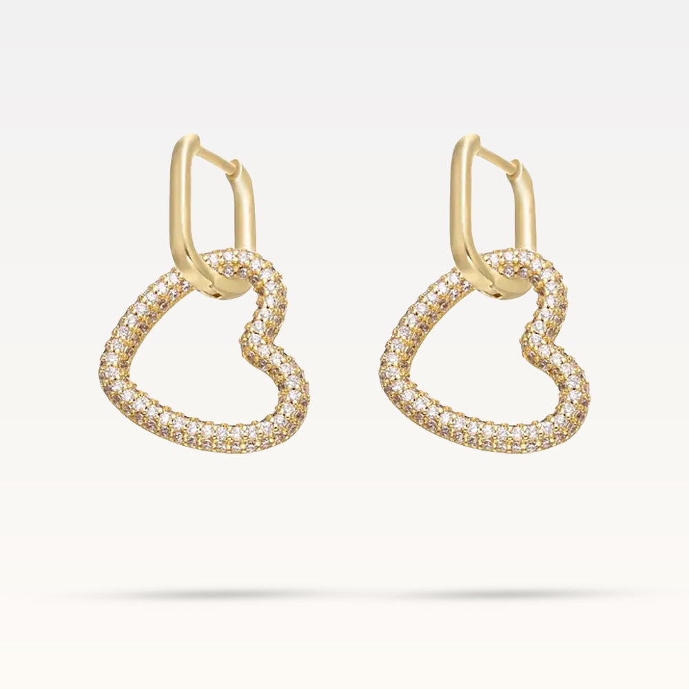 Ophelia Heart Earrings - Gold