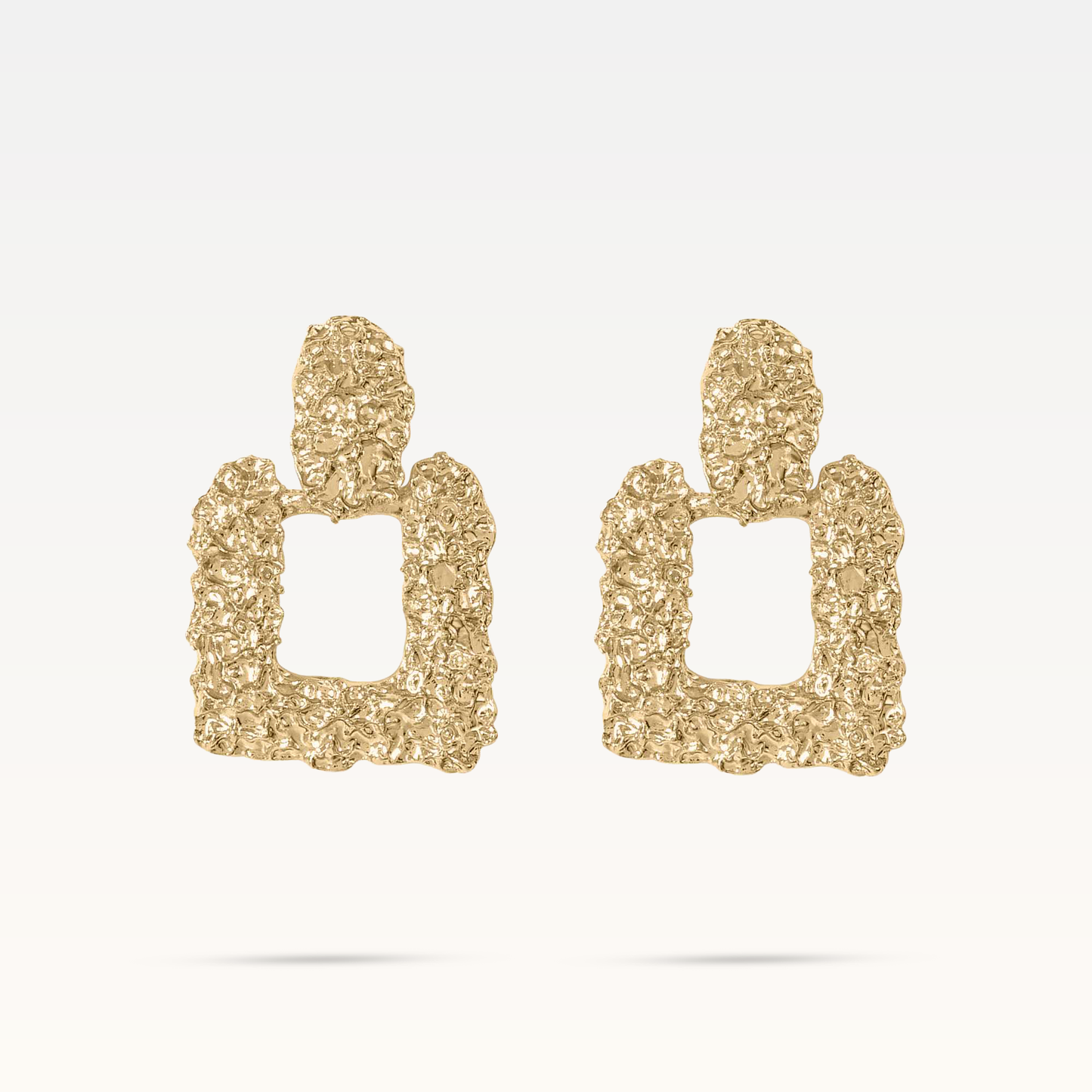 Textured Earrings Square - Gold