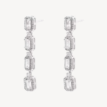 Victoria's Radiance Drop Earrings - Silver