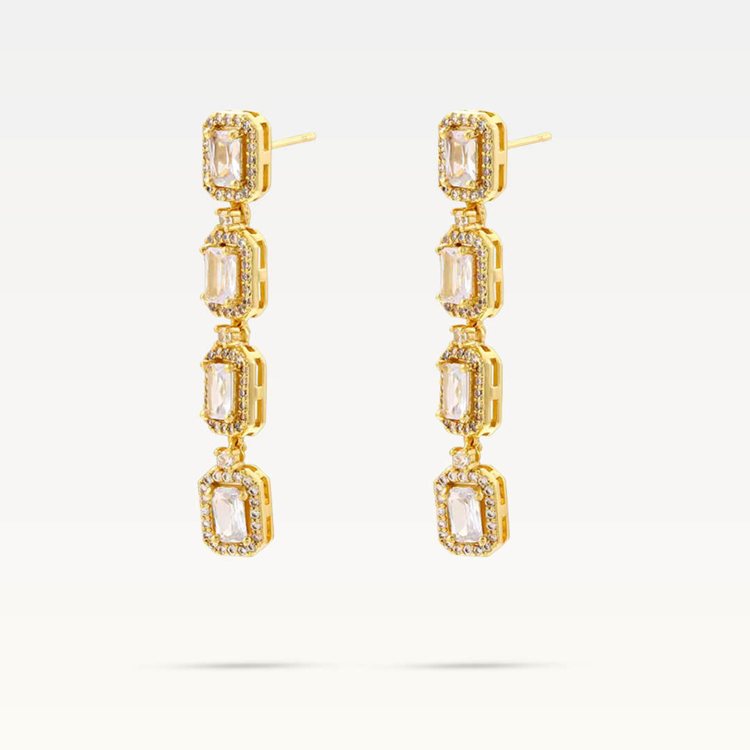 Victoria's Radiance Drop Earrings - Gold