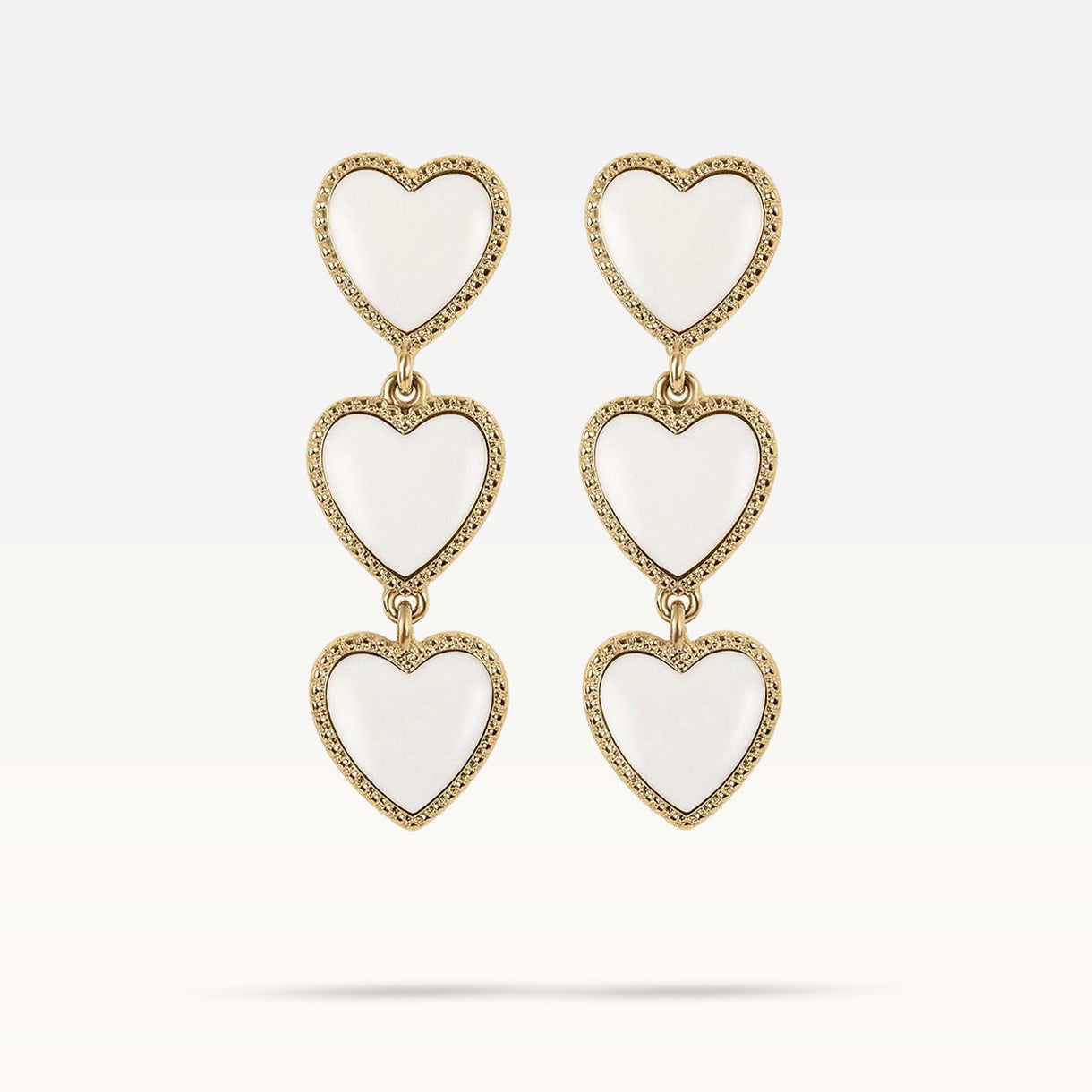 Maeva Heart Earrings - White